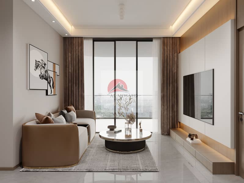Furnished living room with floor-to-ceiling windows at YIGO 26