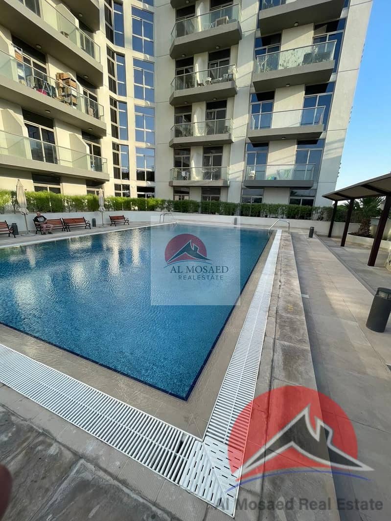 Swimming pool between the residential blocks at Montrell, Al Furjan